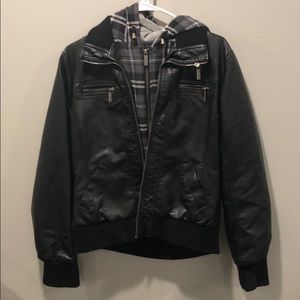 Black faux leather jacket